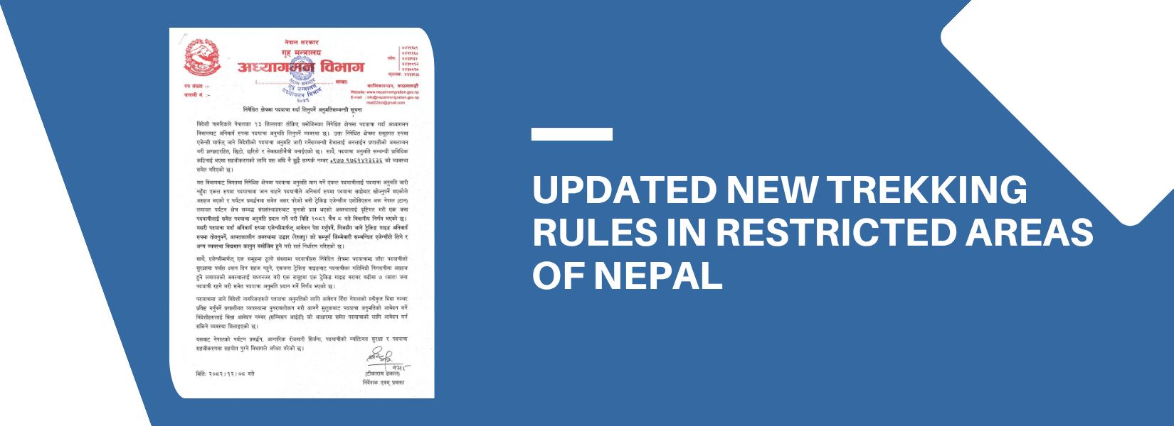 Updated New Trekking Rules in Restricted Areas of Nepal
